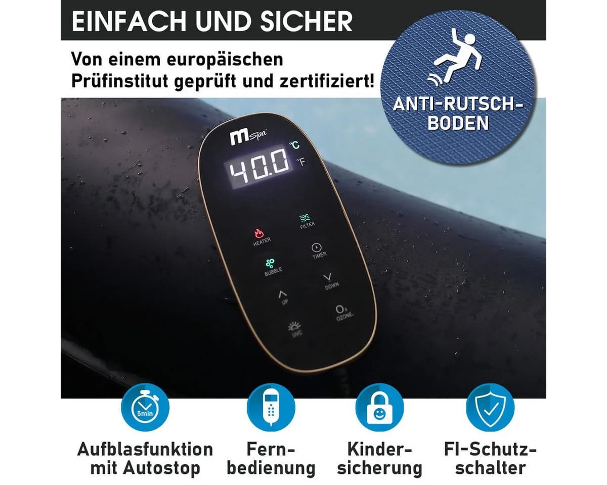 BRAST MSpa Aurora Aufblasbarer Whirlpool LED 6 Personen - Bild 3
