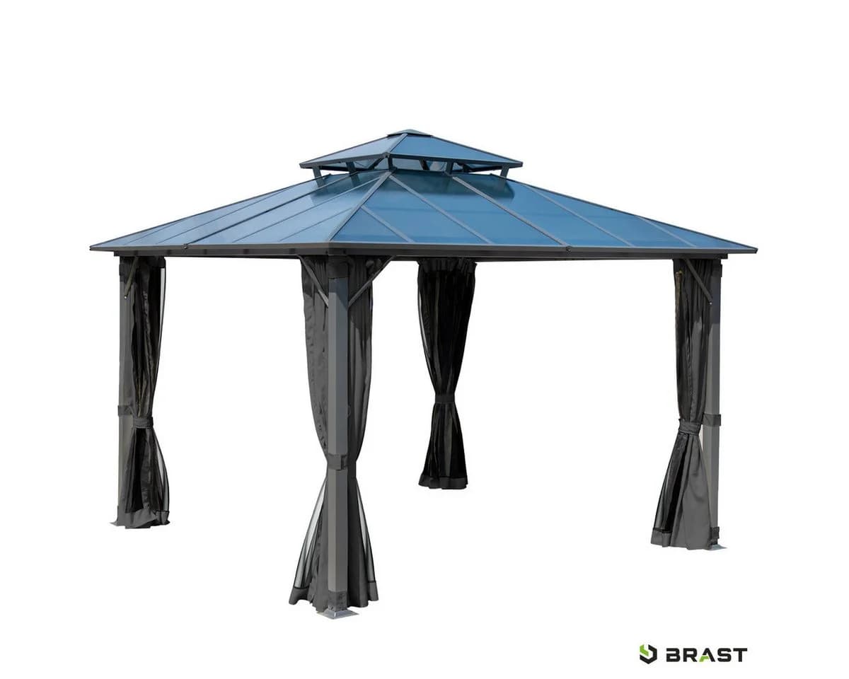 BRAST Pavillon Pagode 4x4m Aluminium mit LED & Moskitonetz - Bild 2