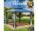 BRAST Pavillon Pagode 4x4m Aluminium mit LED & Moskitonetz Bild 1