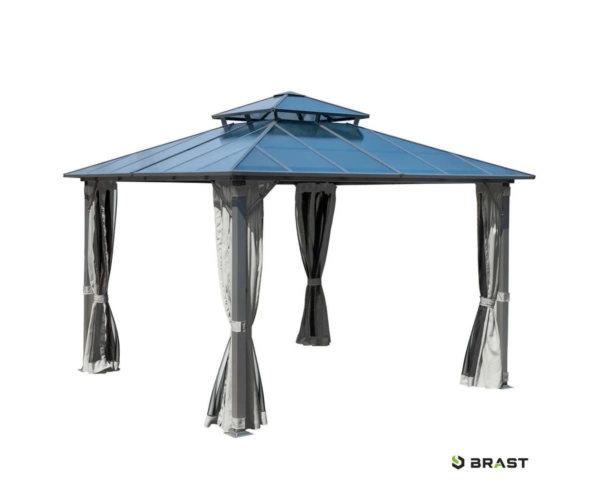 BRAST Pavillon Pagode 4x4m Aluminium mit LED & Moskitonetz - Bild 2