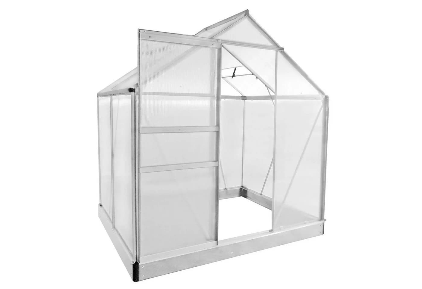 BRAST Gewächshaus Aluminium mit Fundament rostfrei 130x190x195cm - Bild 2