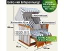 BRAST Strandkorb Norderney Deluxe Grau/Weiß mit verstellbarer Lehne Bild 1