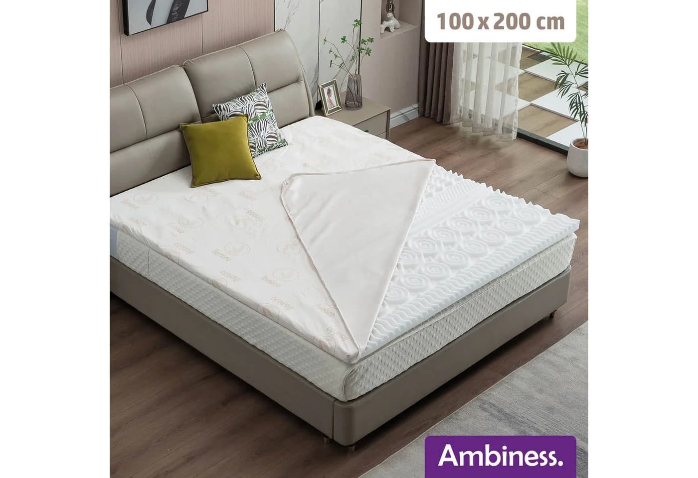 AMBINESS Matratzentopper Memory Foam 13 Zonen wasserdicht