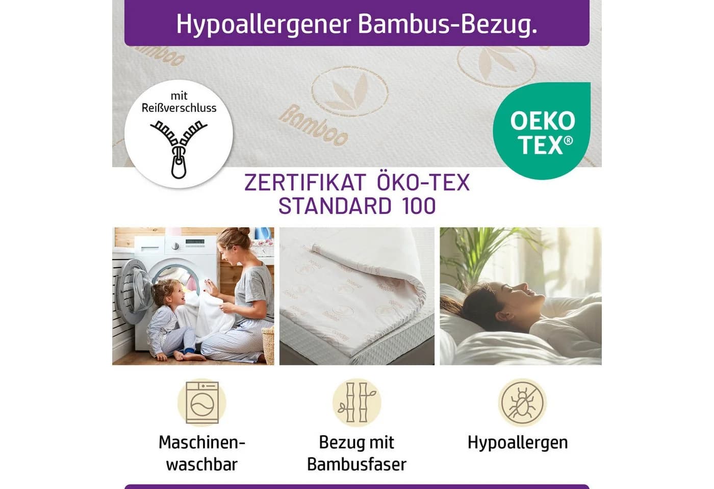 AMBINESS Matratzentopper Memory Foam 13 Zonen wasserdicht - Bild 5