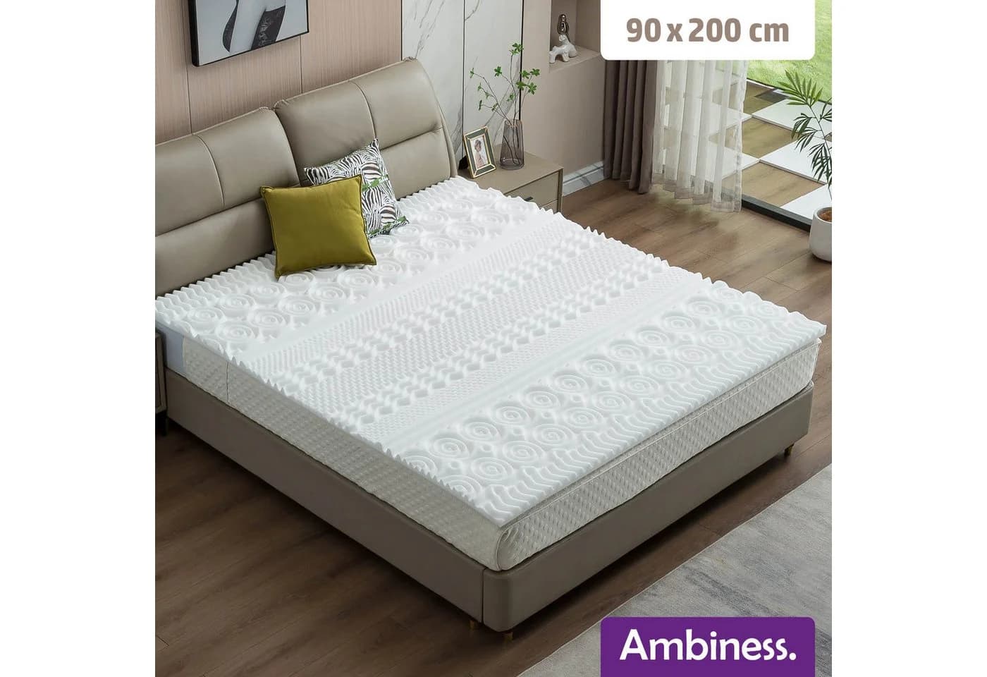 AMBINESS Memory Foam Matratzentopper 7 cm Orthopädisch Wasserdicht