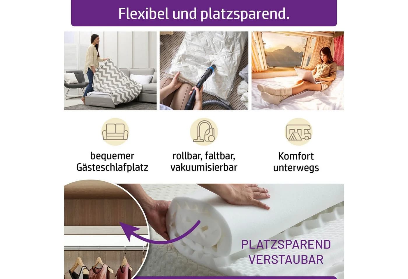AMBINESS Memory Foam Matratzentopper 7 cm Orthopädisch Wasserdicht - Bild 5