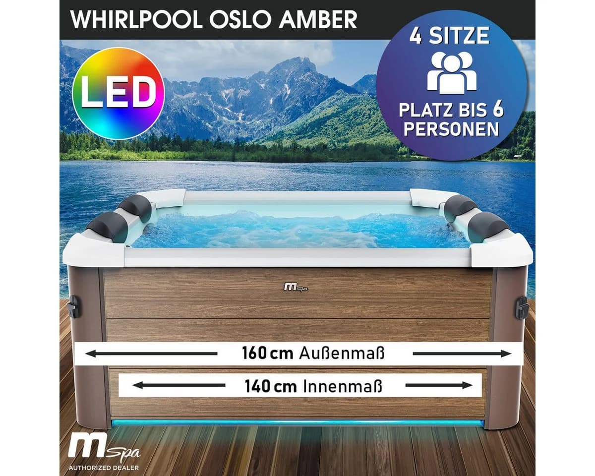 BRAST Whirlpool MSpa Oslo Sapphire & Amber Feste Außenwand LED - Bild 3