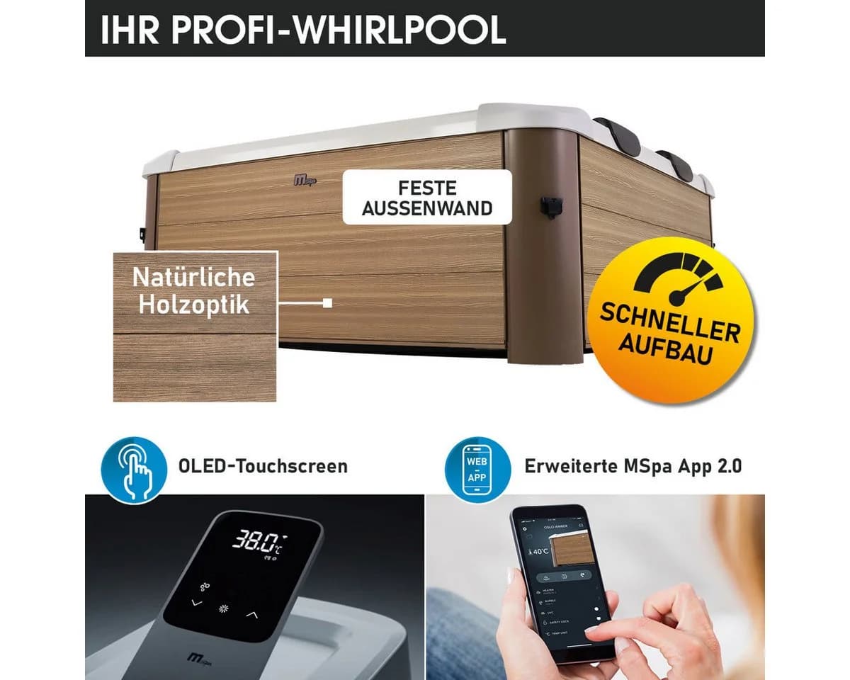 BRAST Whirlpool MSpa Oslo Sapphire & Amber Feste Außenwand LED - Bild 4