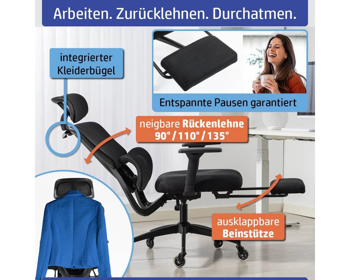 Ambiness Bürostuhl Master FX Ergonomisch Verstellbarer Bürostuhl - Bild 5