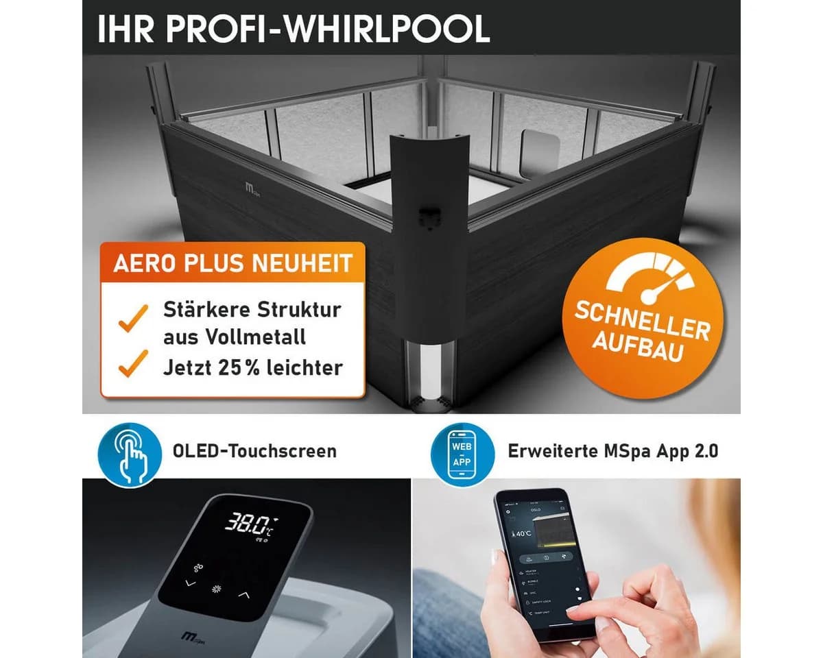BRAST Whirlpool MSpa Oslo & Amber Aero Plus 180x180x65cm - Bild 3