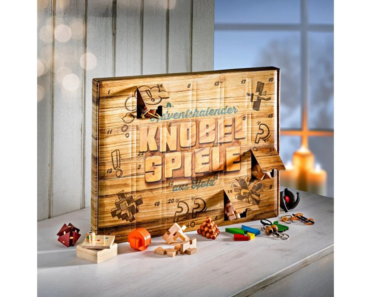 BRAST Adventskalender 24-tlg. Knobelspiele aus Holz
