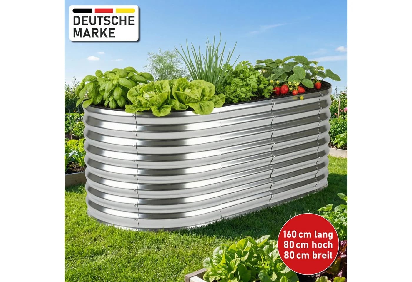 BRAST Hochbeet Metall Julia 160x80x80cm