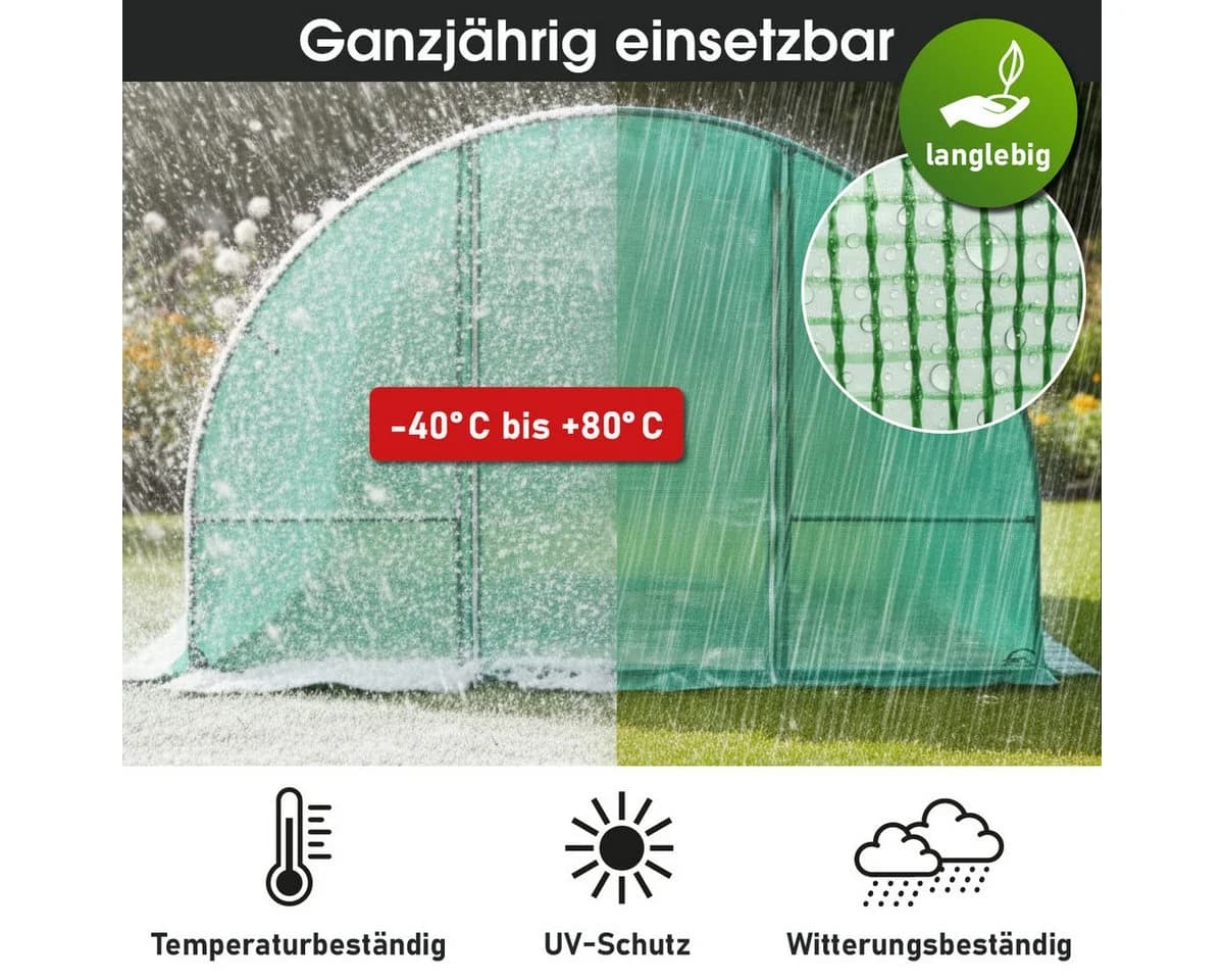 BRAST Gitterfolie Gewächshausfolie Grün 250 g/m² witterungsbeständig - Bild 5