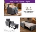 AMBINESS Schlafsofa 3in1 Leinenstoff verstellbare Rückenlehne Bild 4