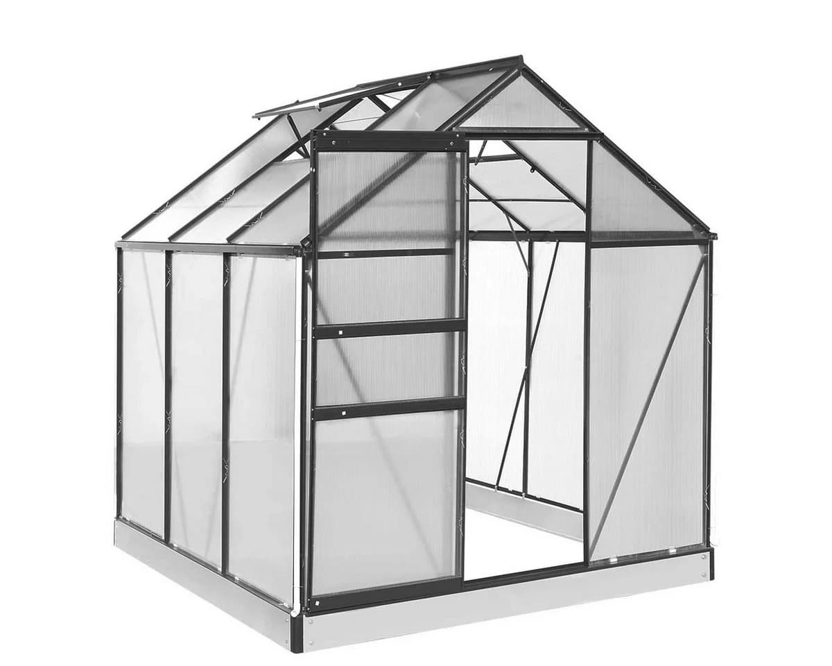 BRAST Gewächshaus Aluminium mit Fundament 190x190x195cm TÜV geprüft - Bild 2