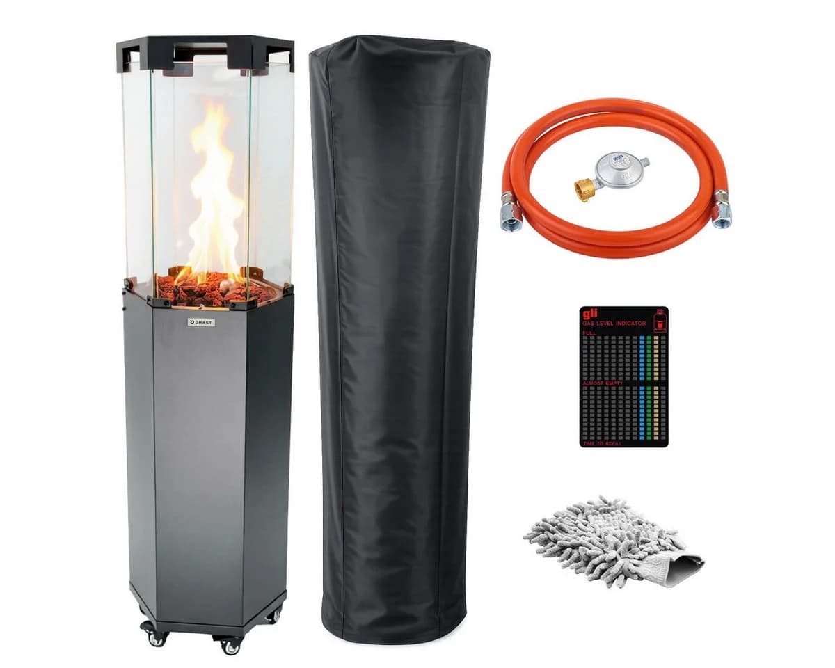 BRAST Gasheizstrahler FLAME Anthrazit mit Feuerglas - Bild 2