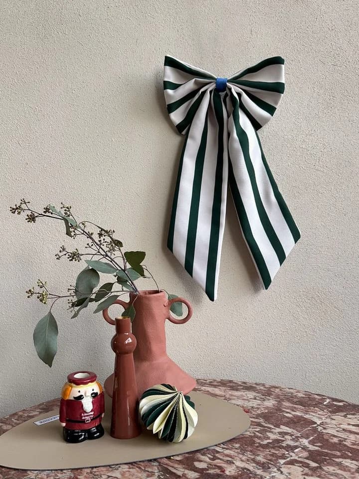coopz Weihnachtsbaumschleife Creme/Tannengrün 25x55 cm