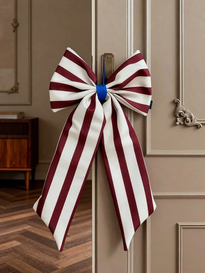 coopz Weihnachtsbaumschleife Creme/Bordeaux 25x55 cm
