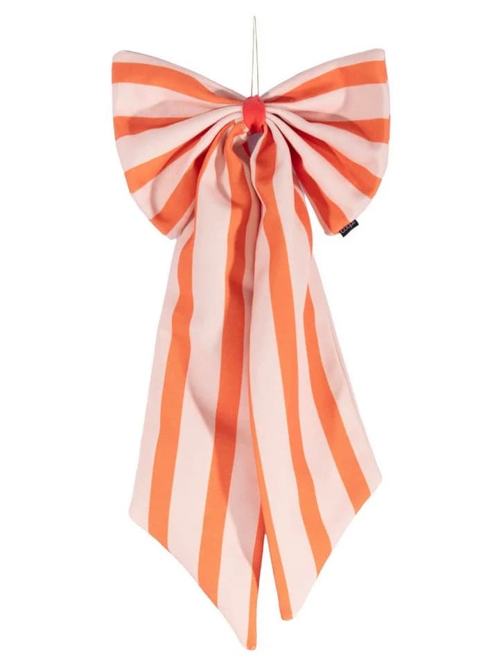 coopz Weihnachtsbaumschleife Canvas hellorange/mandarine breit gestreift - Bild 2