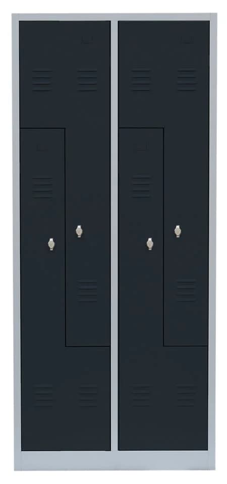 Steelboxx Z-Garderobenschrank 4 Abteile Grau Stahl