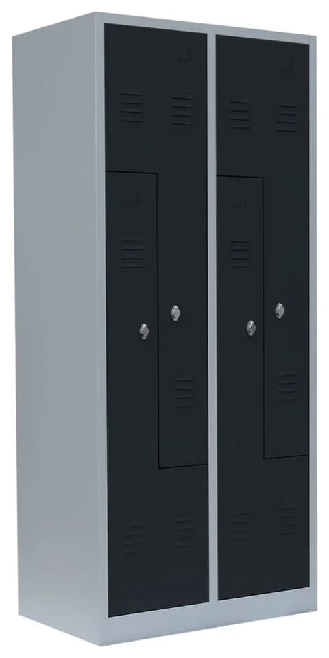 Steelboxx Z-Garderobenschrank 4 Abteile Grau Stahl - Bild 2