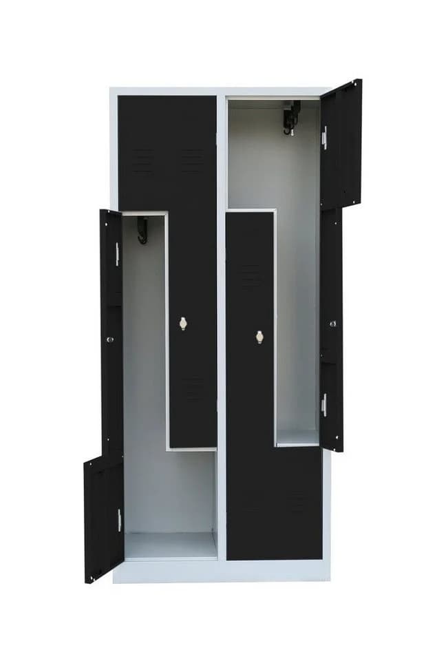 Steelboxx Z-Garderobenschrank 4 Abteile Grau Stahl - Bild 3