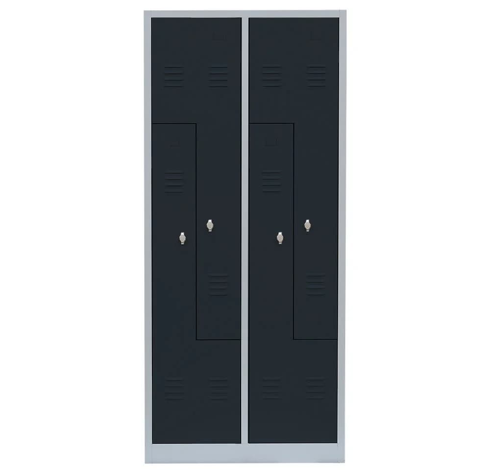 Steelboxx Z-Garderobenschrank 4 Abteile Grau Stahl - Bild 5