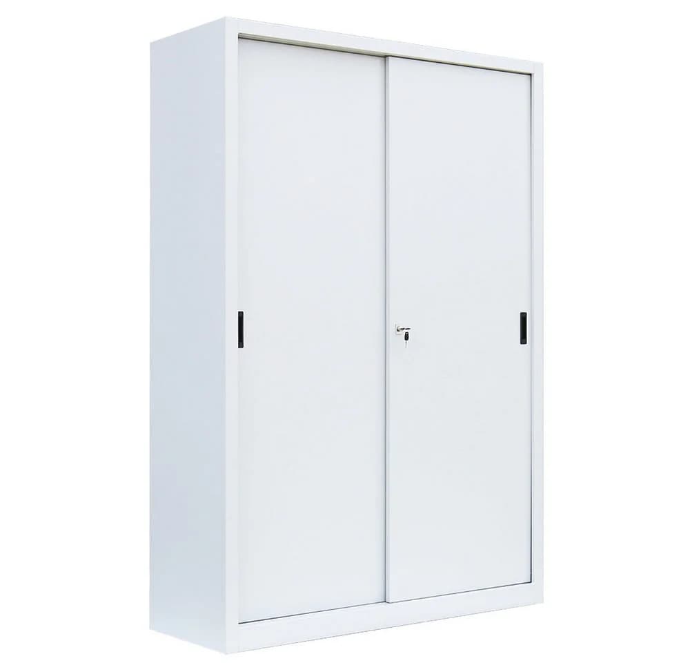 Steelboxx Schiebetürenschrank Aktenschrank Sideboard Weiß Stahl - Bild 2