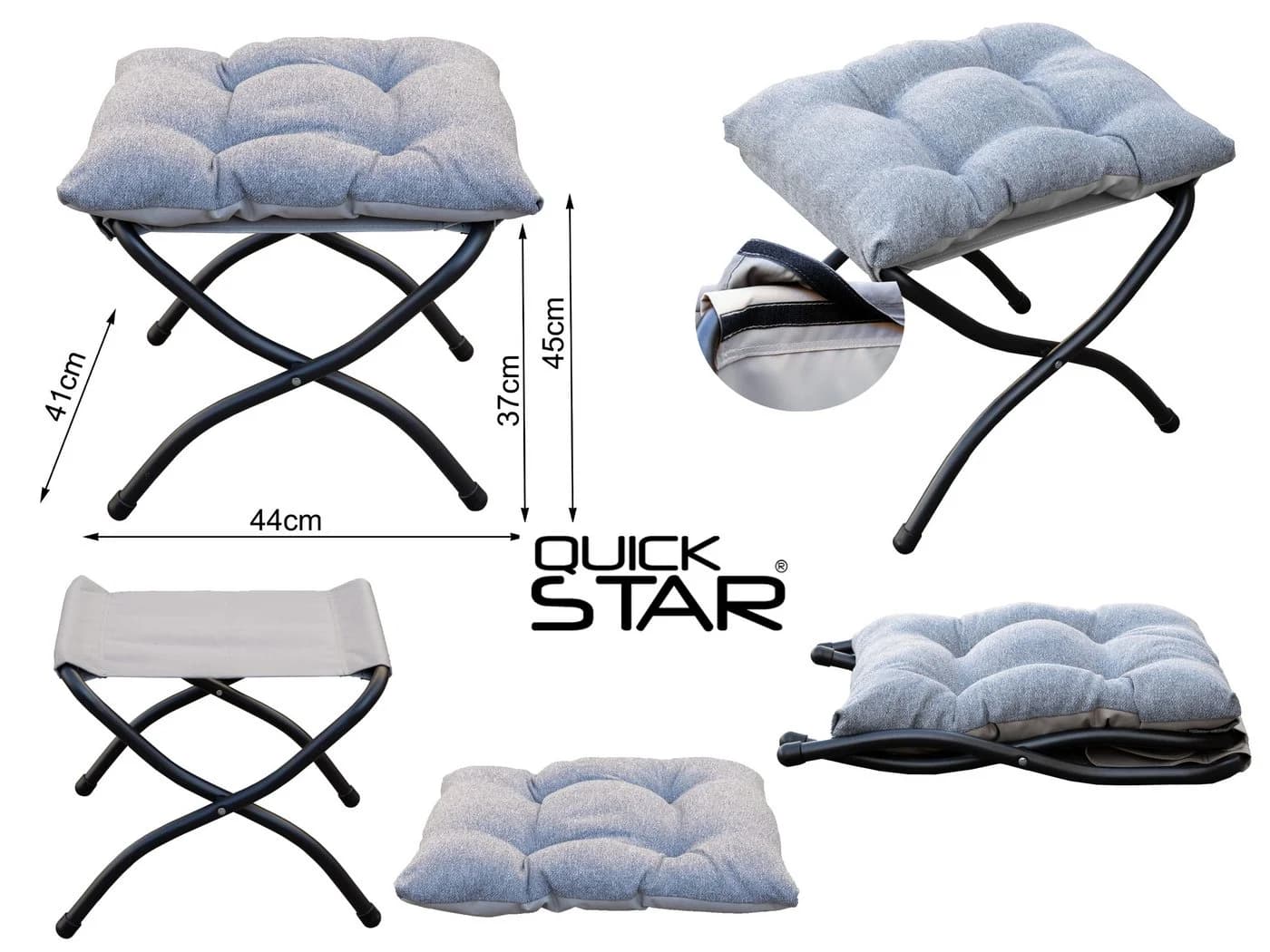 Quick Star Fußhocker Klappbar mit Kissen - Bild 3