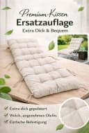 Quick Star Auflagekissen Liegestuhl Anthrazit Hellgrau Creme Leinen Bild 3