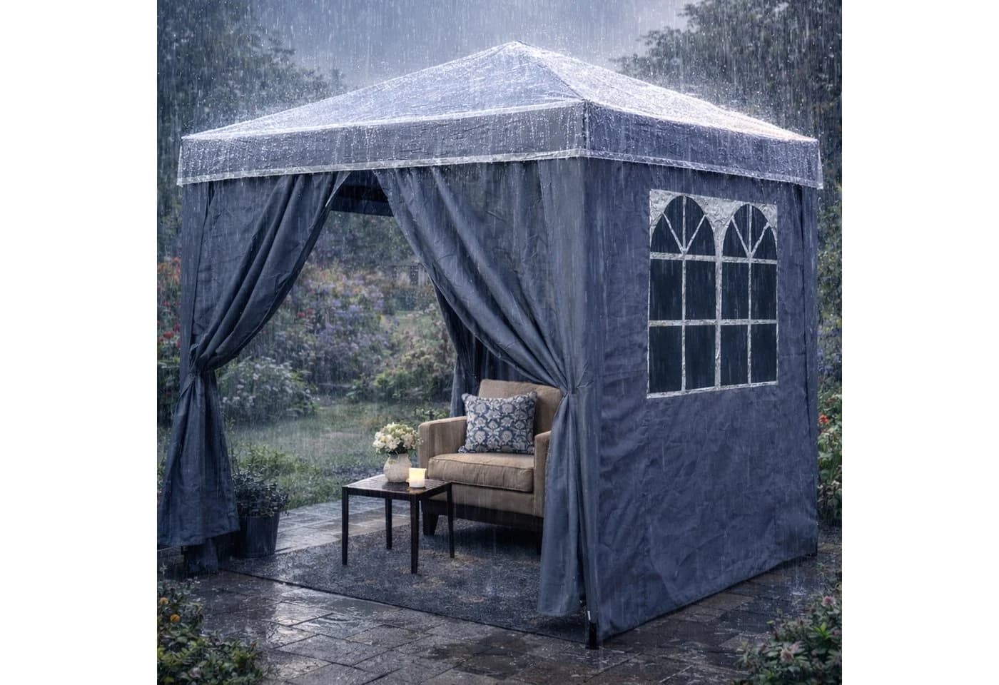 Quick Star Pavillon-Schutzhülle 2x2m Transparent PVC