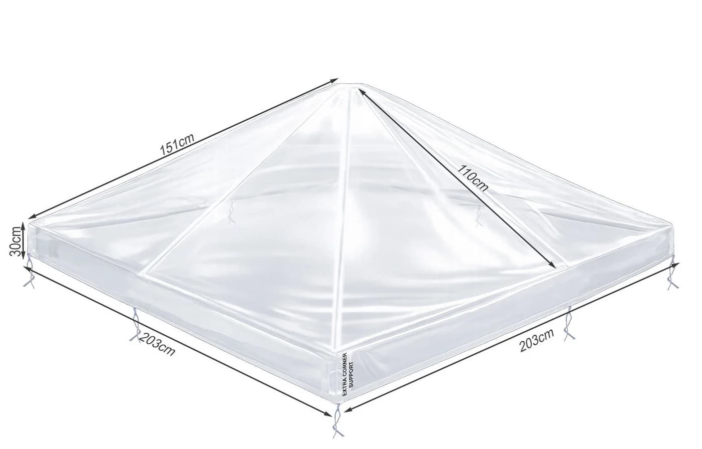Quick Star Pavillon-Schutzhülle 2x2m Transparent PVC - Bild 3