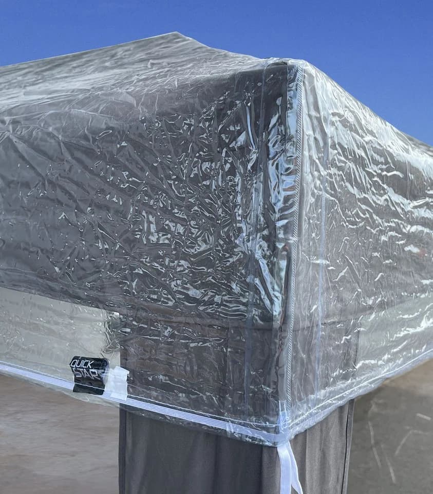 Quick Star Pavillon-Schutzhülle 2x2m Transparent PVC - Bild 5
