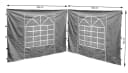 Quick Star Pavillon-Seitenteil 2-tlg. mit PVC-Fenster Grau 300x193cm Bild 2