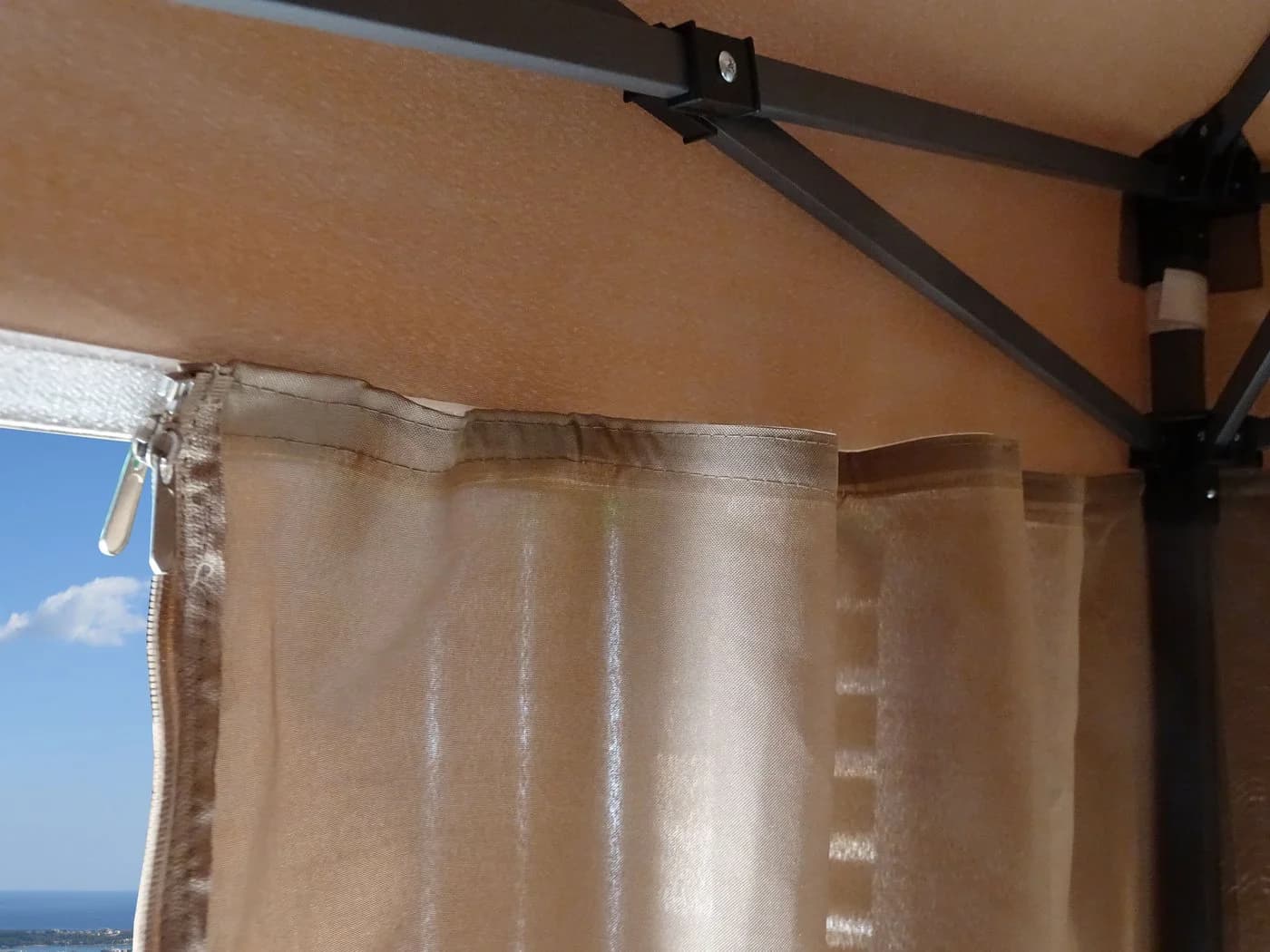 Quick Star Faltpavillon Pop Up Braunbeige mit Seitenteilen - Bild 4