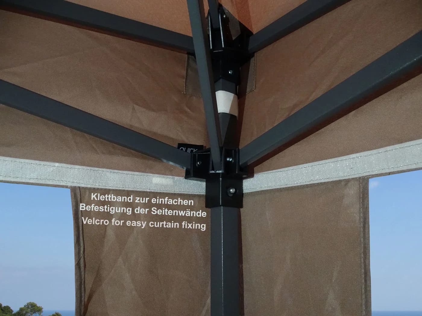 Quick Star Faltpavillon Pop Up Braunbeige mit Seitenteilen - Bild 5
