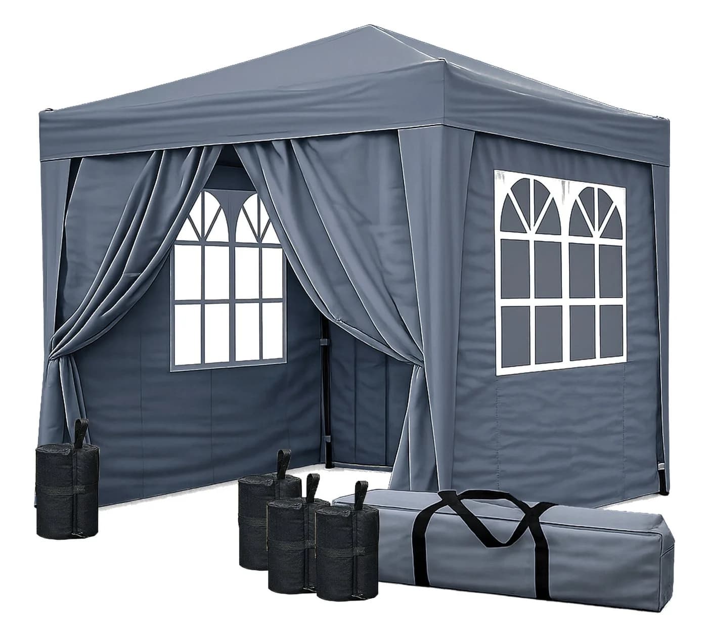 Quick Star Faltpavillon Pop Up mit Seitenteilen und Fußgewichten - Bild 2