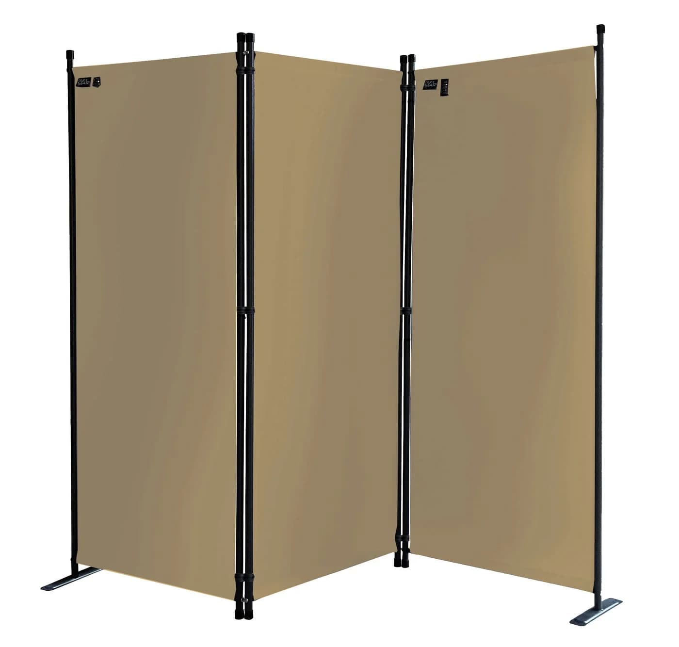 Quick Star Paravent 3-teilig Faltbar Beige/Grau Sichtschutz - Bild 2