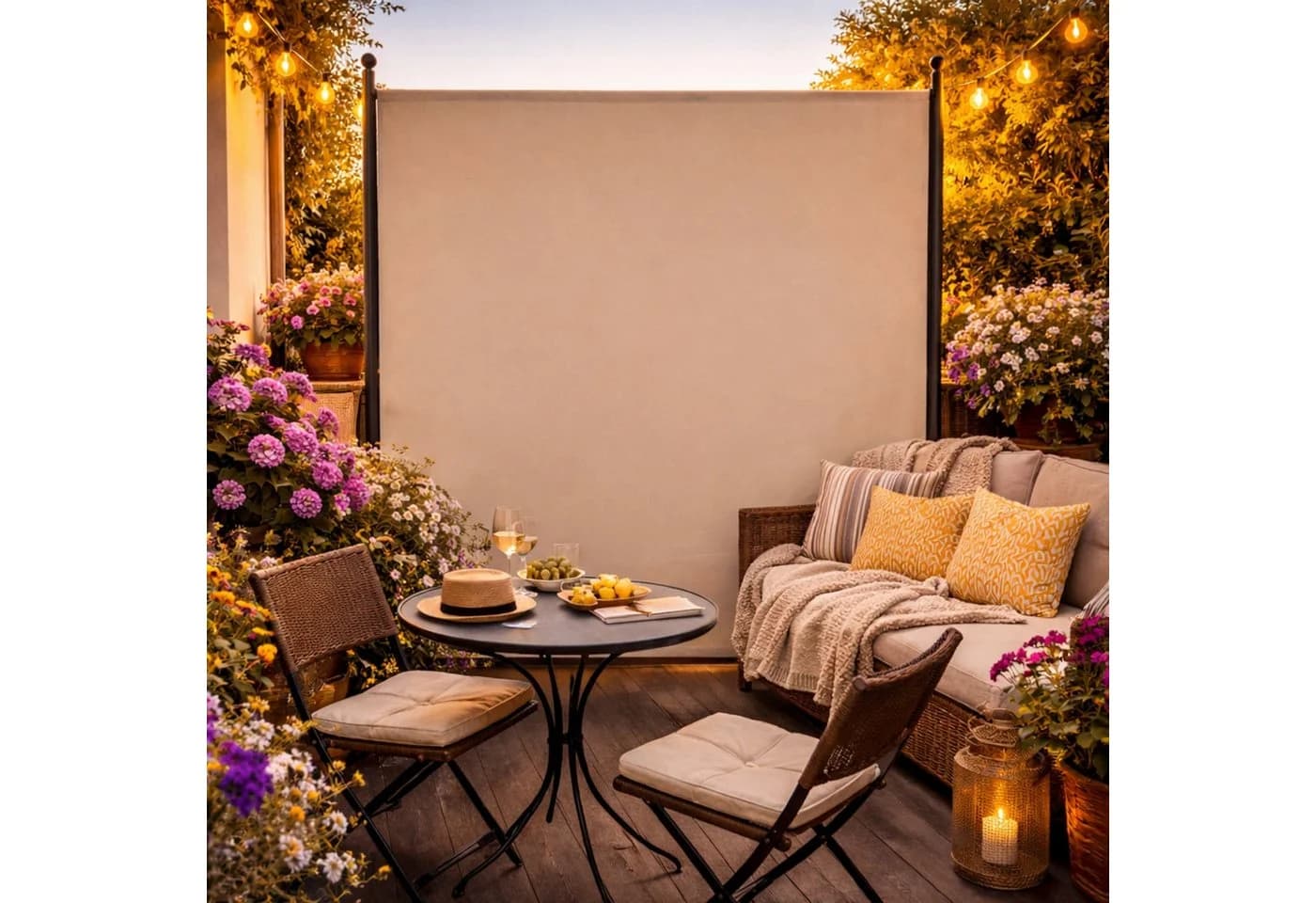 Quick Star Paravent Stellwand Outdoor Wetterfest Beige - Bild 5