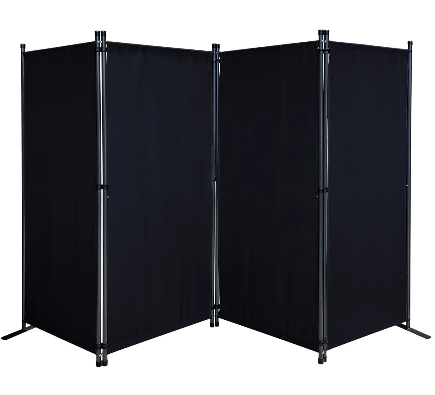 Quick Star Paravent 4-teilig Sichtschutz Stellwand Schwarz - Bild 2