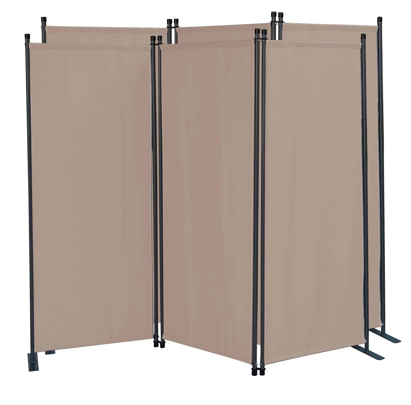 Quick Star Paravent 2 Stück 3-teilig Beige/Grau Faltbar - Bild 2