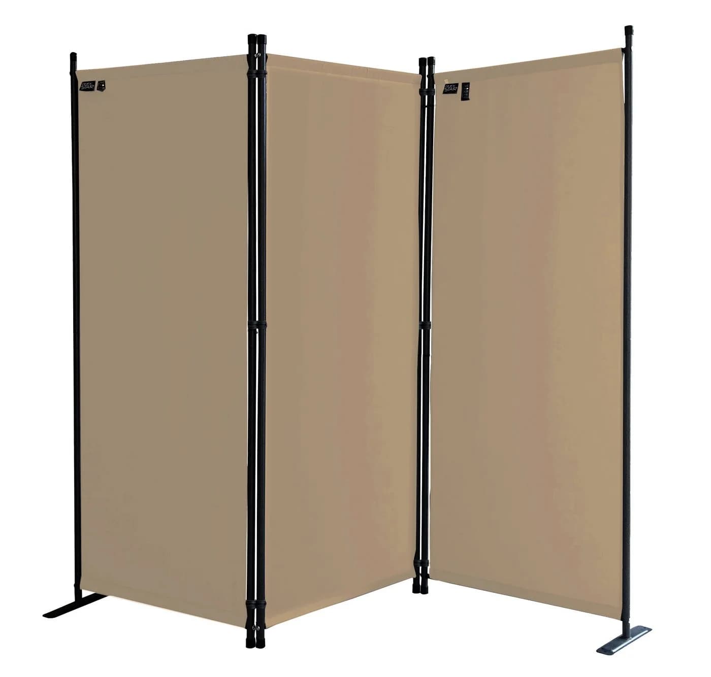Quick Star Paravent 2 Stück 3-teilig Beige/Grau Faltbar - Bild 5