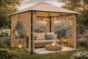 Quick Star Pavillon-Seitenteil 2-tlg. Beige mit PE-Fenster Bild 4