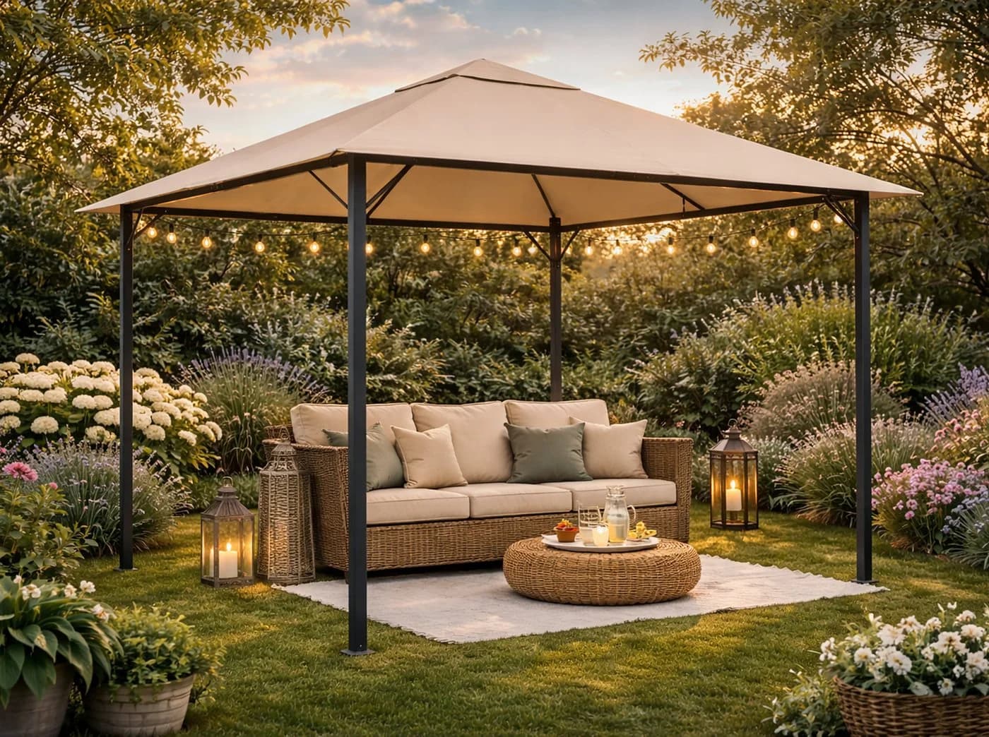 Quick Star Pavillon-Ersatzdach Nizza Beige 3x3 m - Bild 5