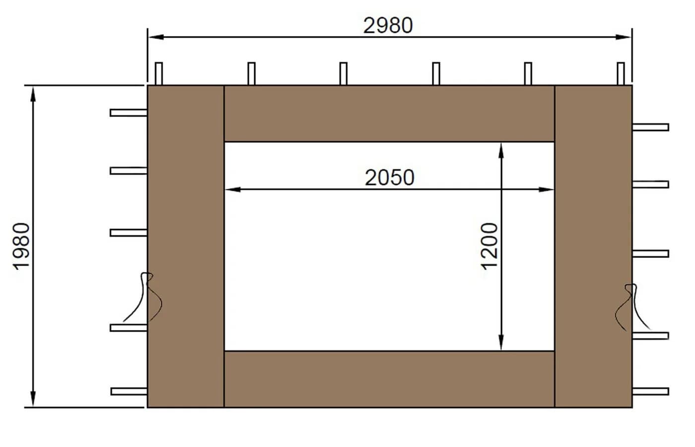 Quick Star 2 Seitenteile mit PE-Fenster für Blätterpavillon 3x3 Sand