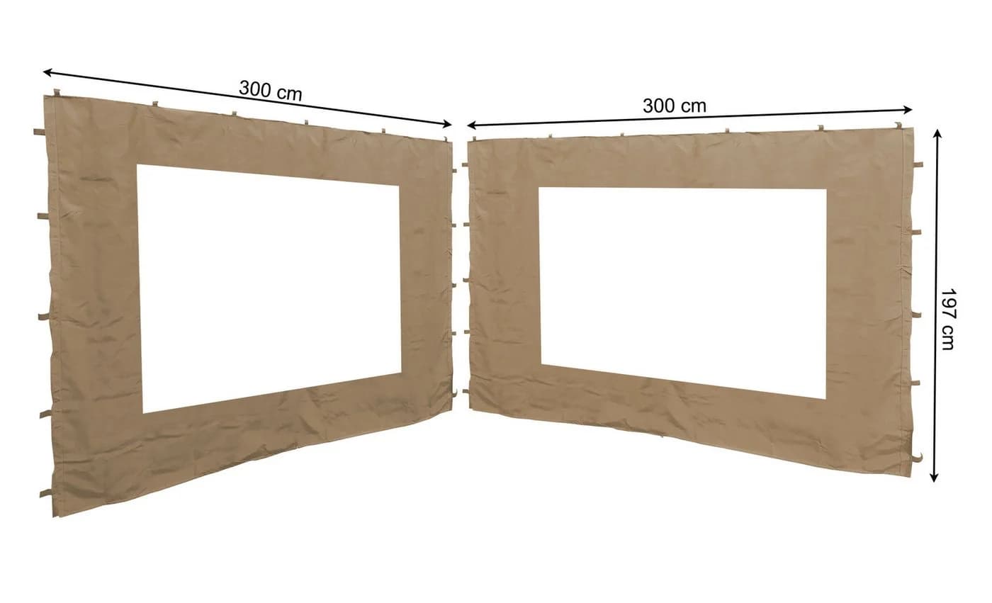 Quick Star 2 Seitenteile mit PE-Fenster für Blätterpavillon 3x3 Sand - Bild 2