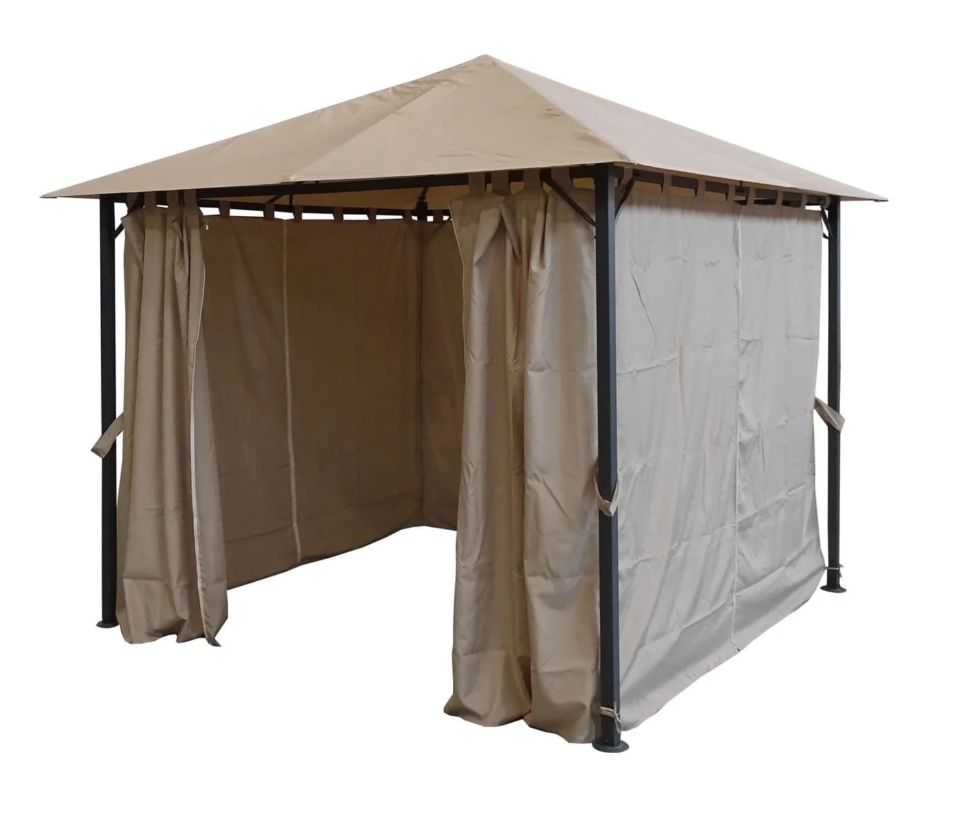 Quick Star Pavillon Nizza 3x3m Sand Anthrazit mit Seitenwänden - Bild 2