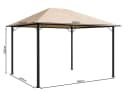 Quick Star Pavillon Nizza 3x4m Sand Anthrazit mit 4 Seitenteilen Bild 1