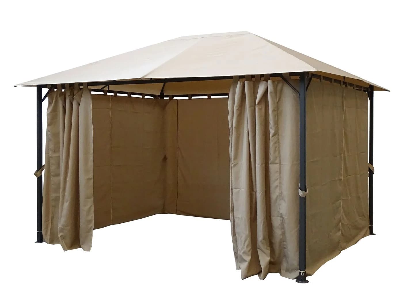 Quick Star Pavillon Nizza 3x4m Sand Anthrazit mit 4 Seitenteilen - Bild 5