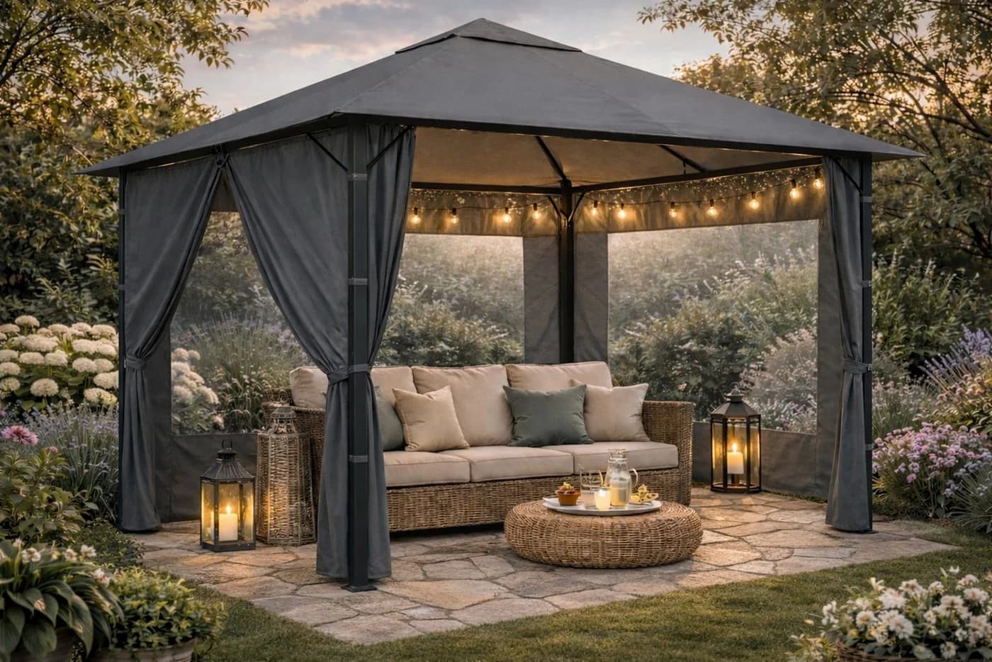 Quick Star Pavillon-Ersatzdach Grau 3x3m - Bild 5